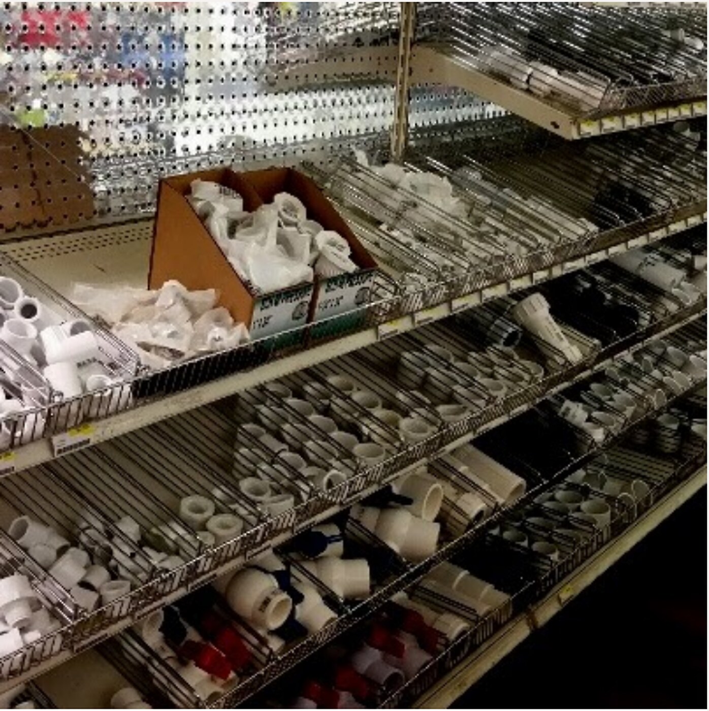 Plumbing fittings stocked inside Ruch Hardware